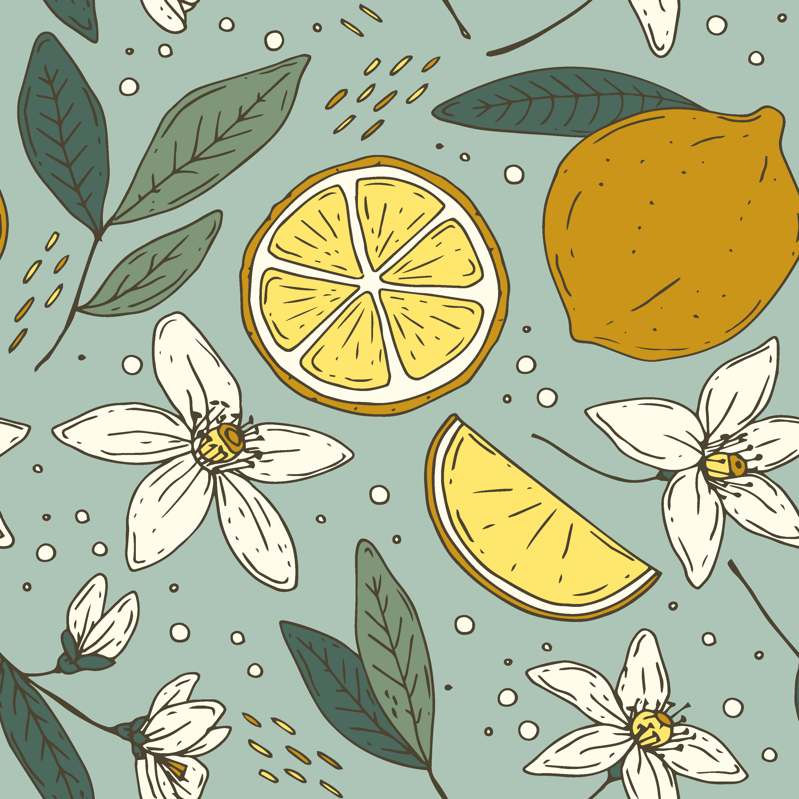 Tapis vinyle cuisine motif citron coloré - TenStickers