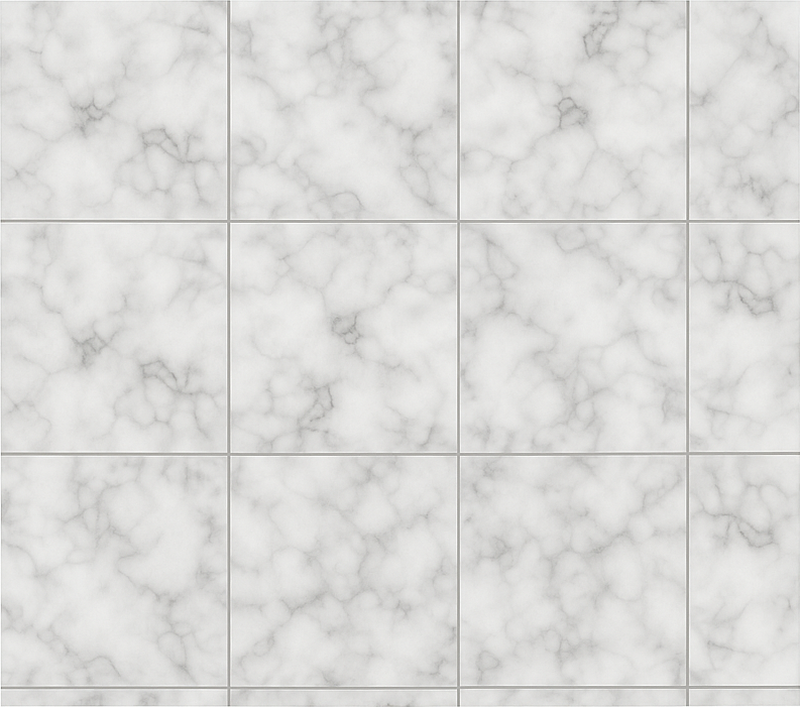 Tapis vinyle cuisine carreau marbre blanc carré - TenStickers