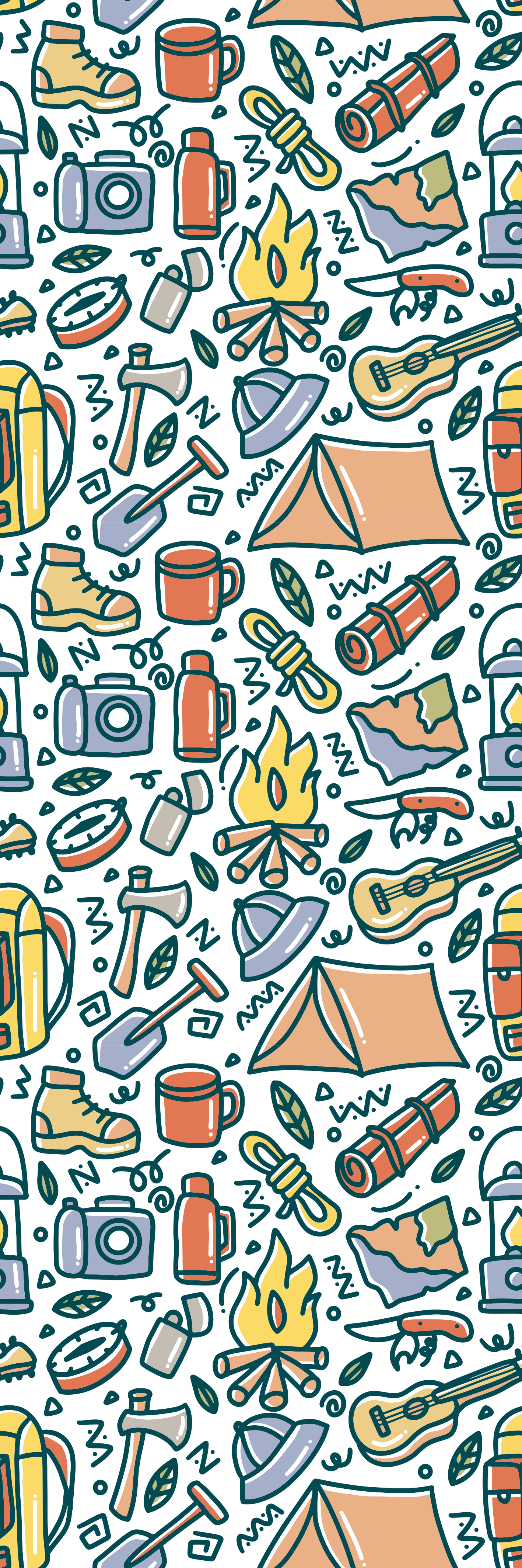 Tapis vinyle chambre montagnes dessinées à la main - TenStickers