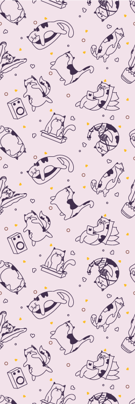 Tapis vinyle chambre motif groupe de musique chat - TenStickers