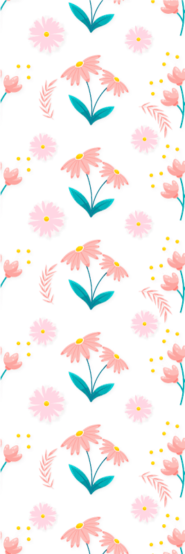 Tapis vinyle chambre fleurs pastel minimalistes et pois - TenStickers