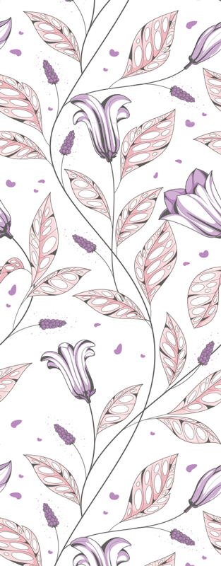 Tapis vinyle chambre motif tulipes violettes élégantes - TenStickers