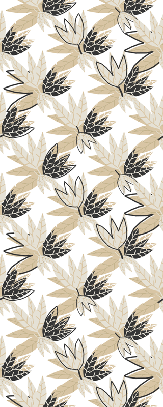 Tapis vinyle chambre feuilles brunes style nordique - TenStickers