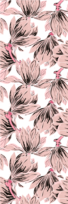 Tapis vinyle chambre gros plan magnolias blancs et roses - TenStickers