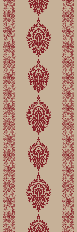 Tapis vinyle chambre motif floral provincial beige - TenStickers