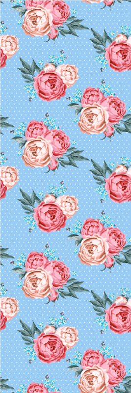 Tapis vinyle chambre shabby chic à pois vectoriel - TenStickers