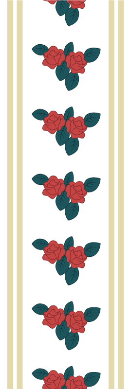 Tapis vinyle chambre motif roses rouges vintage - TenStickers