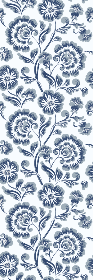 Tapis vinyle chambre fleurs bleues style grandmillénaire - TenStickers