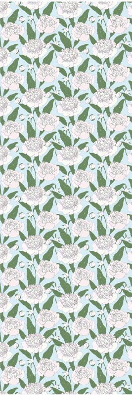 Tapis vinyle chambre motifs fleurs blanches grandmillenial - TenStickers