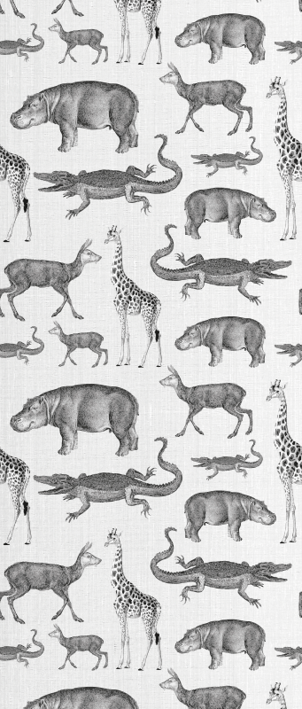 Tapis vinyle chambre bordure animaux et arbres safari - TenStickers