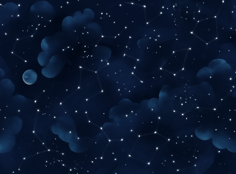 Tapis vinyle chambre ciel bleu marine avec étoiles - TenStickers