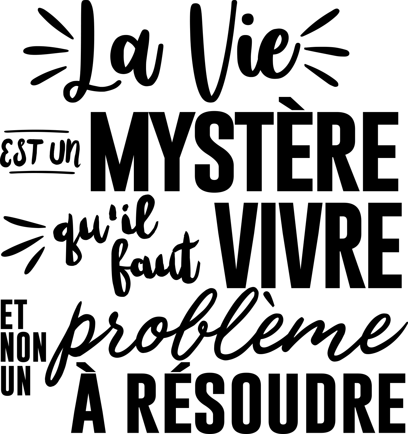 Tapis vinyle chambre la vie est pleine de mystères - TenStickers