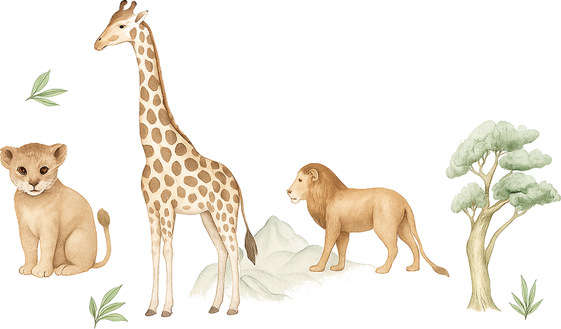 Tapis vinyle chambre savane apaisante - TenStickers