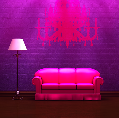 Tapis vinyle chambre décoratif pour canapé et lampe - TenStickers