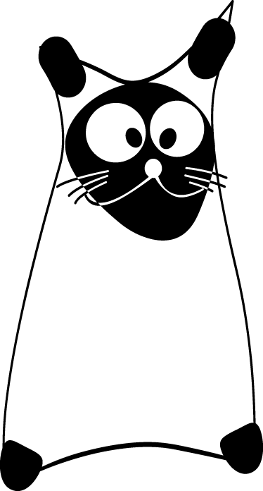 Tapis vinyle chambre chat en traits blancs - TenStickers