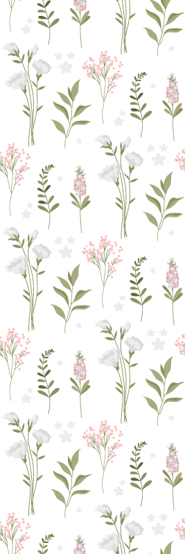 Tapis vinyle chambre motif de fleurs sauvages minimaliste - TenStickers