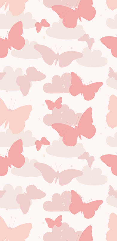 Tapis vinyle chambre motif papillons pastel - TenStickers