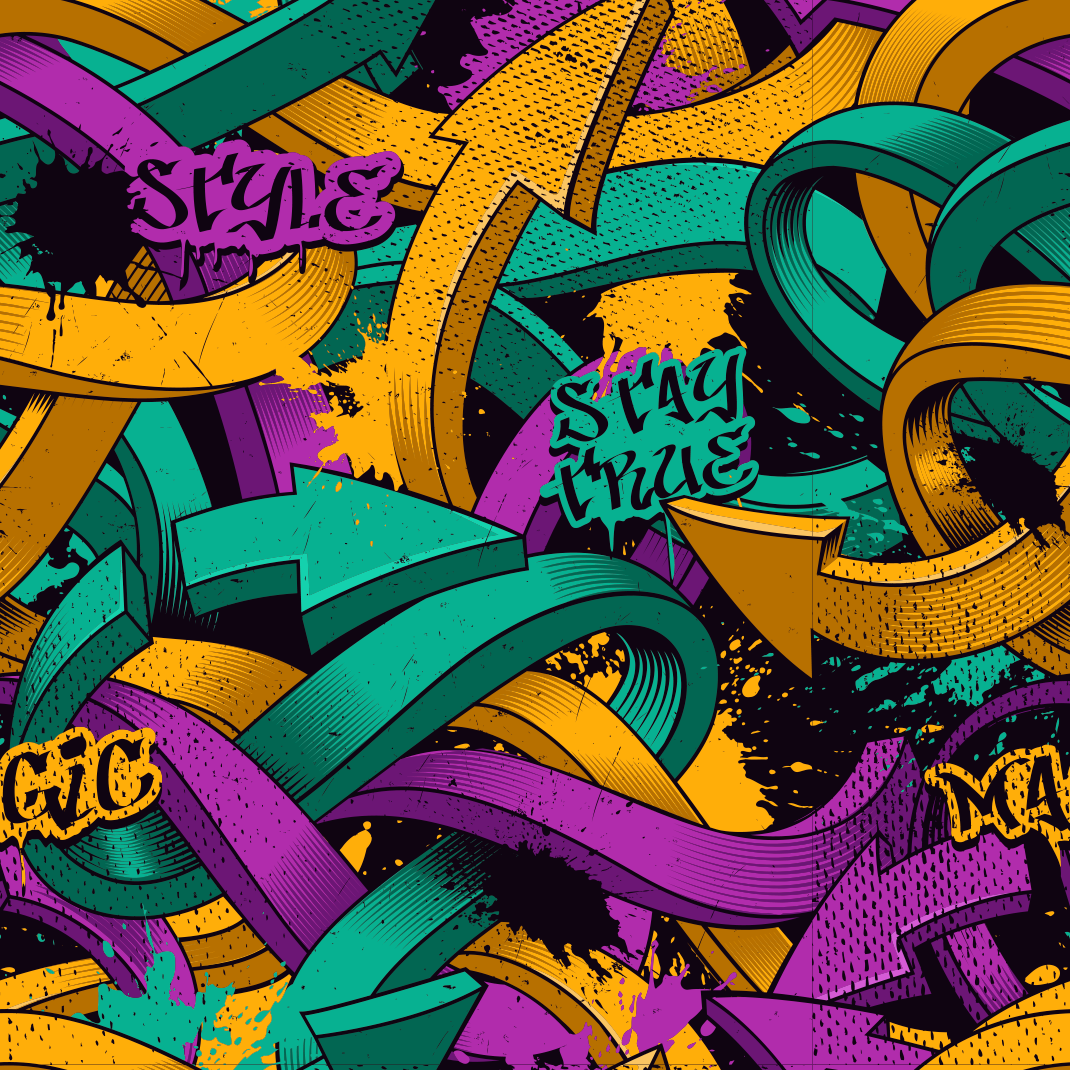 Tapis vinyle chambre graffiti mural réaliste - TenStickers