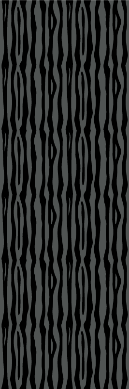 Tapis vinyle chambre rayures ondulées noires et grises - TenStickers