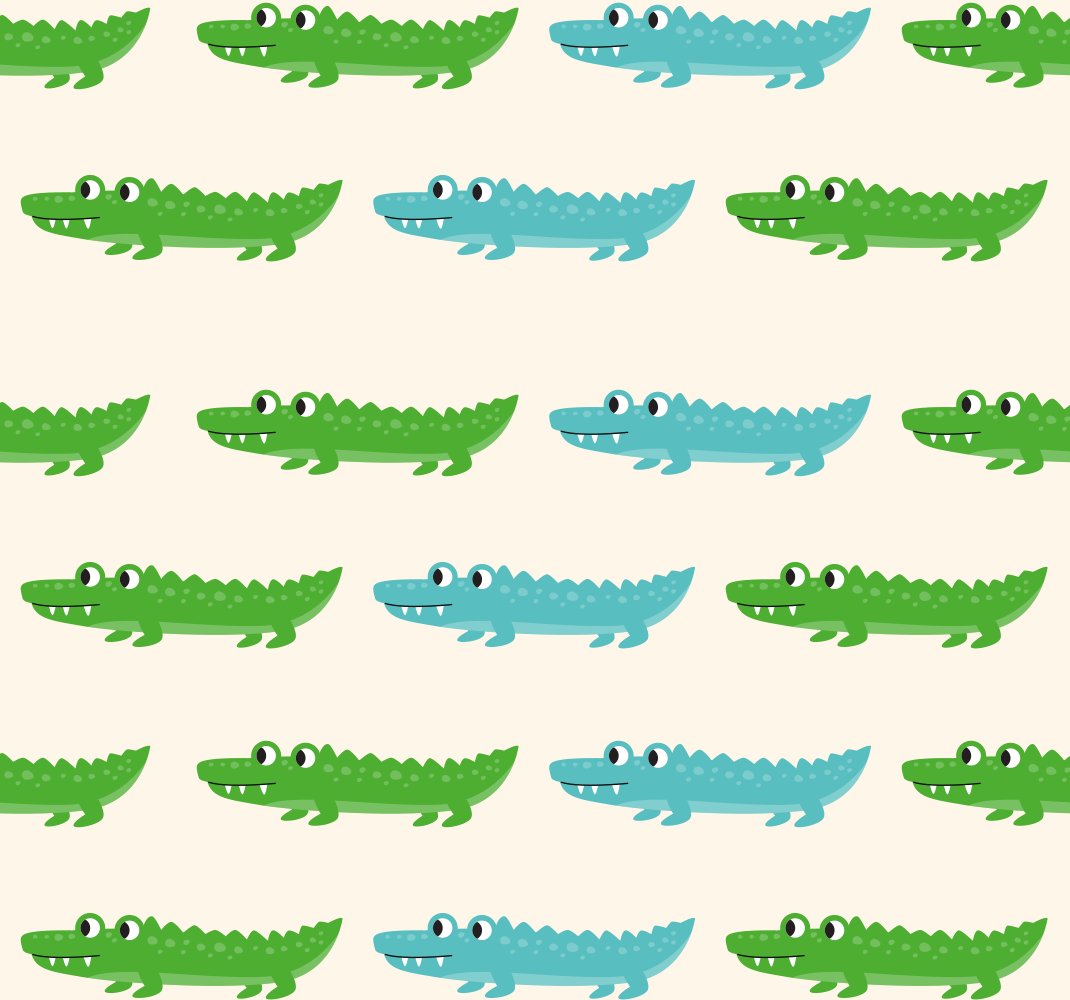 Tapis vinyle chambre crocodile vert et bleu - TenStickers