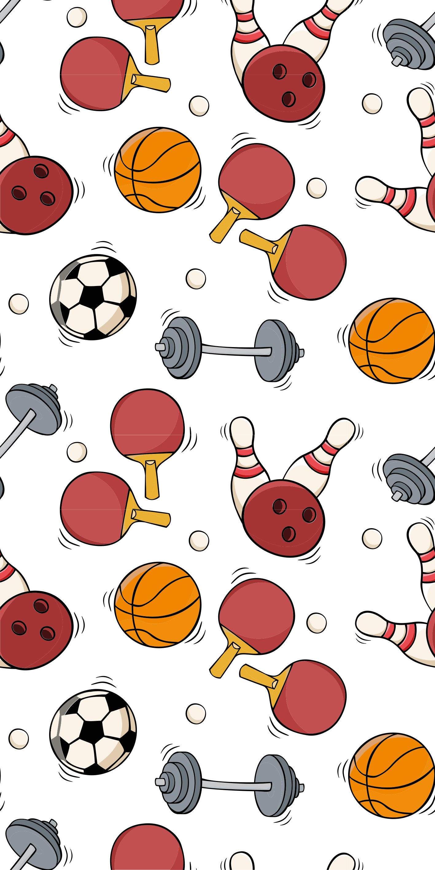 Tapis vinyle chambre style croquis équipements sportifs - TenStickers