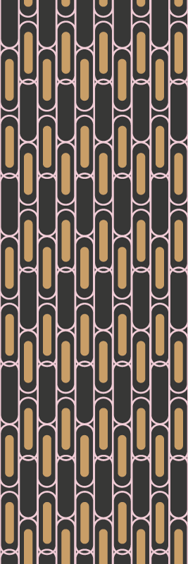 Tapis vinyle chambre motif géométrique rose et marron - TenStickers