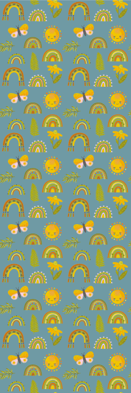 Tapis vinyle chambre motif dessiné à la main épais - TenStickers