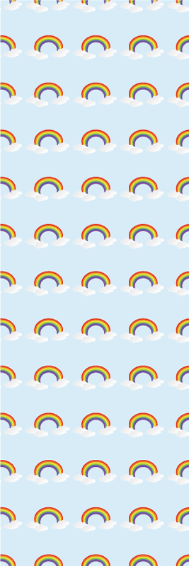Tapis vinyle chambre arc-en-ciel coloré et nuages - TenStickers