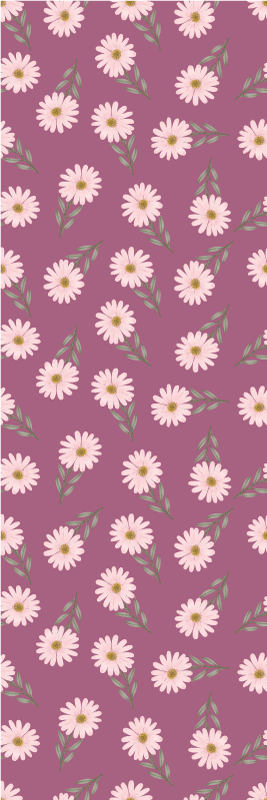 Tapis vinyle chambre motif petites marguerites roses - TenStickers