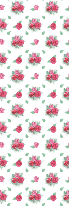 Tapis vinyle chambre motif roses roses et rouges - TenStickers