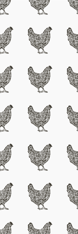 Tapis vinyle chambre motif poules noires - TenStickers