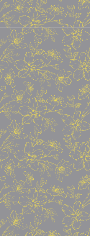 Tapis vinyle chambre pantone floral élégant - TenStickers