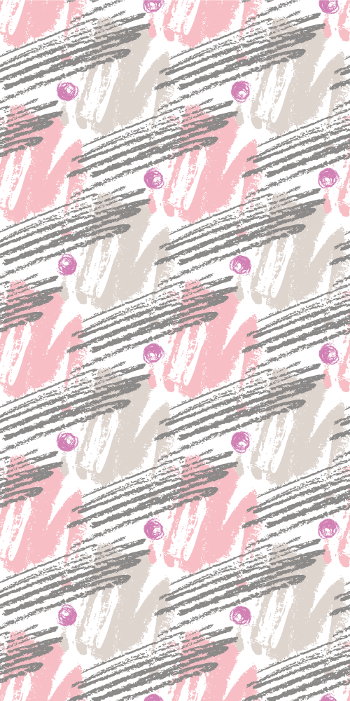 Tapis vinyle chambre coups de pinceau rose et gris - TenStickers