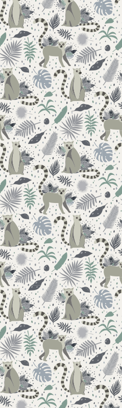 Tapis vinyle chambre lémurien nordique - TenStickers
