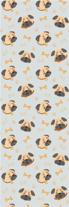 Tapis vinyle chambre motifs chiots bulldog anglais - TenStickers