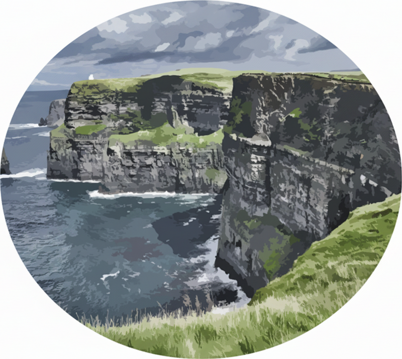 Tapis vinyle chambre falaises irlandaises - TenStickers