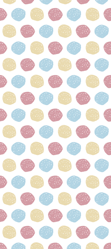 Tapis vinyle nordique à pois colorés pastel - TenStickers