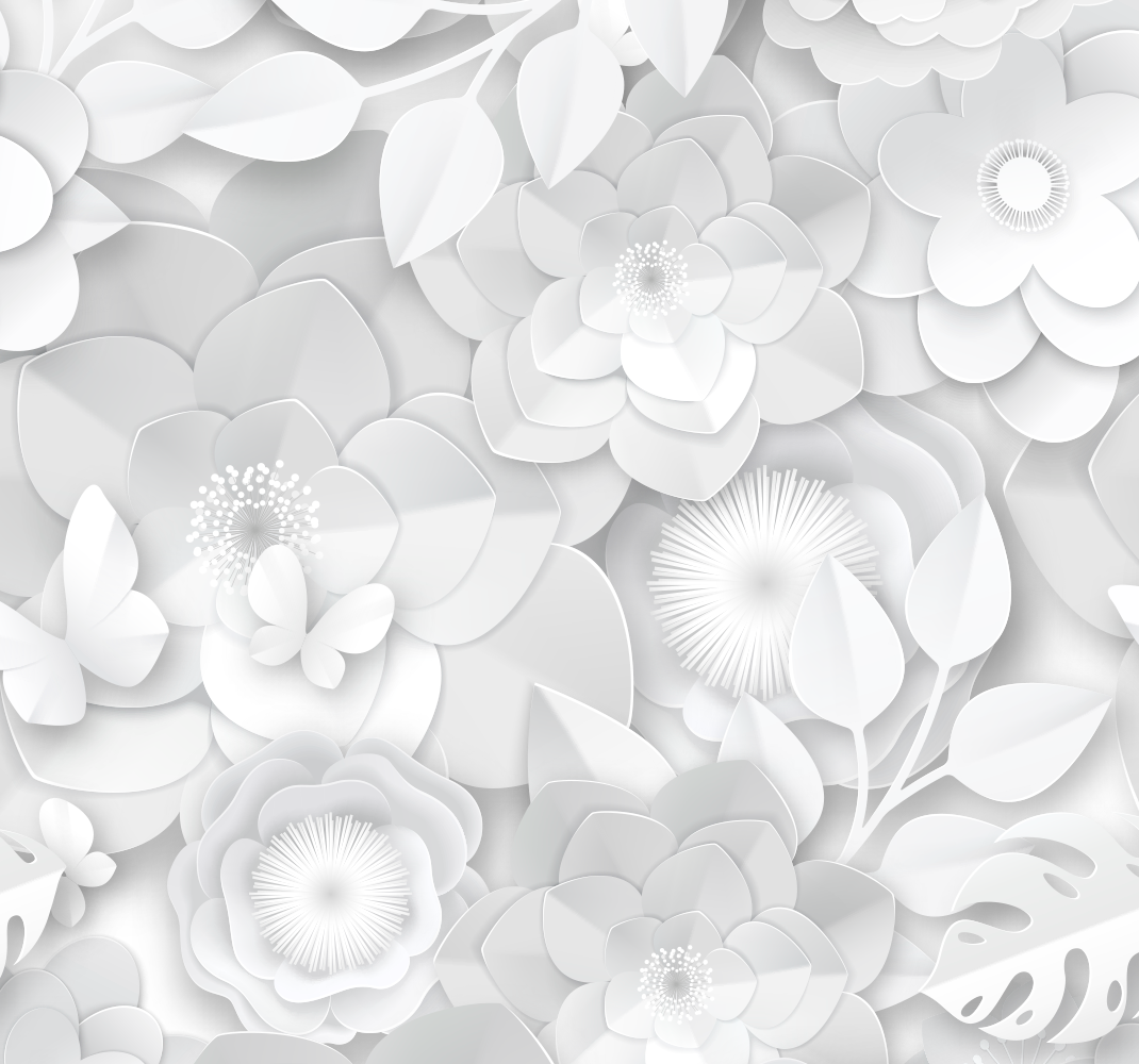 Tapis vinyle nature fleurs blanches en 3d - TenStickers