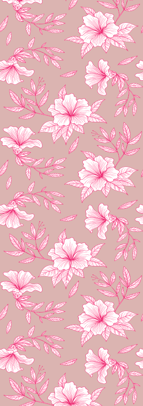 Tapis vinyle nature lotus rose néon - TenStickers