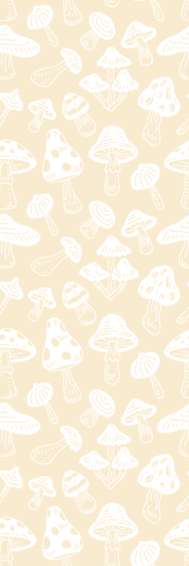 Tapis vinyle nature motifs champignons beiges - TenStickers