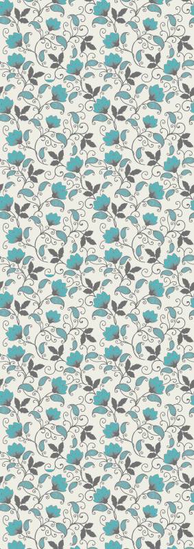 Tapis vinyle nature fleur de lotus teal - TenStickers