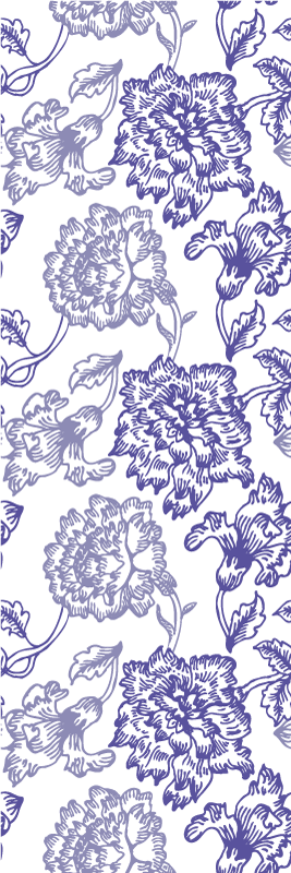 Tapis vinyle nature motif floral violet doux - TenStickers