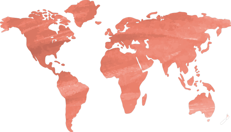 Tapis vinyle carte du monde couleur corail vivant - TenStickers
