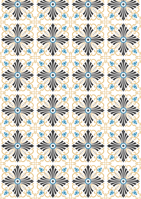 Tapis vinyle vintage design en spirale croisée - TenStickers