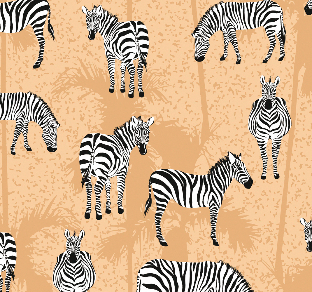 Tapis vinyle animal papier peint zèbre pour salle de bain - TenStickers