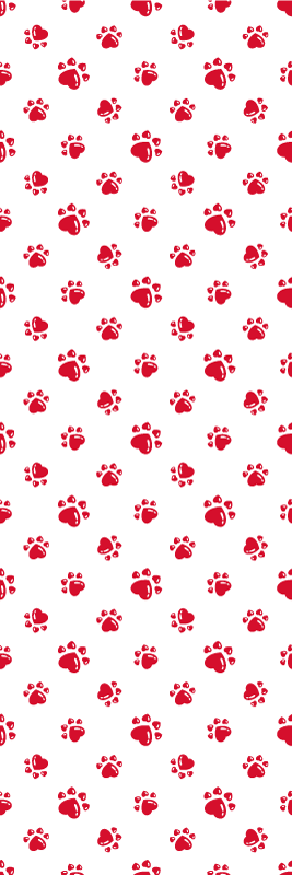 Tapis vinyle animal empreintes de chat et cœur - TenStickers