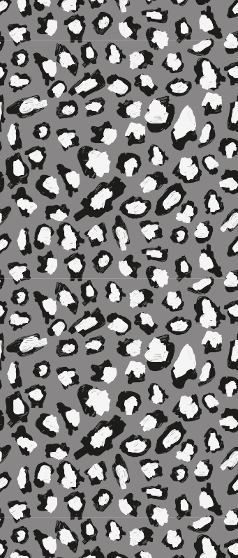 Tapis vinyle animal motif léopard gris et blanc - TenStickers
