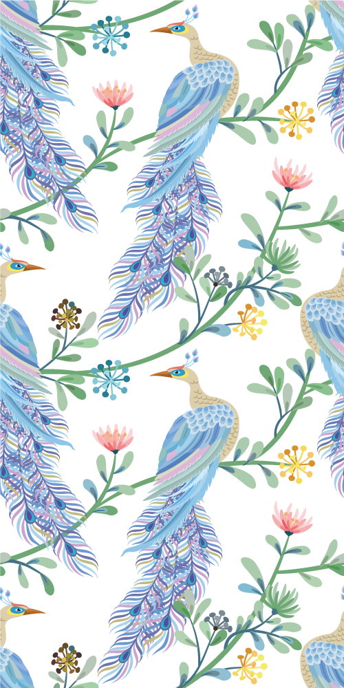 Tapis vinyle animal oiseaux au paradis - TenStickers