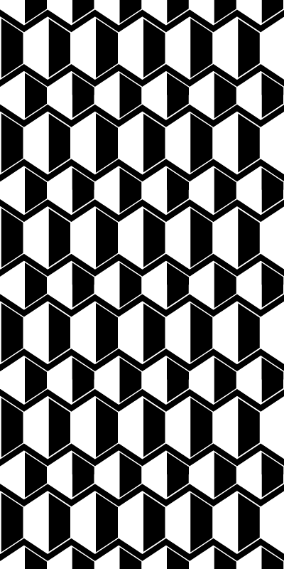 Tapis vinyle texture hexagones noir et blanc cosmopolite - TenStickers