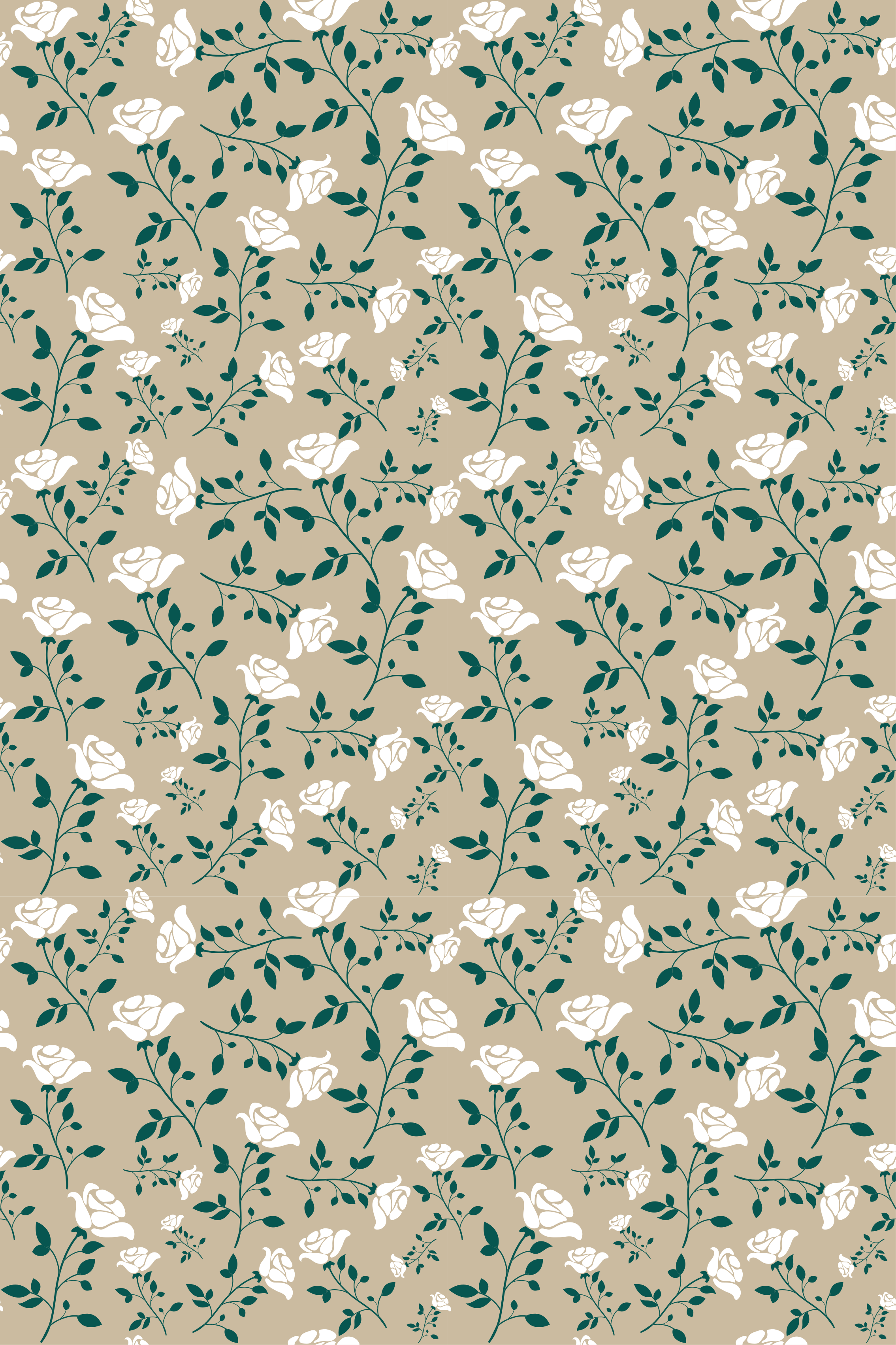 Tapis vinyle vintage motif rose blanc vintage - TenStickers